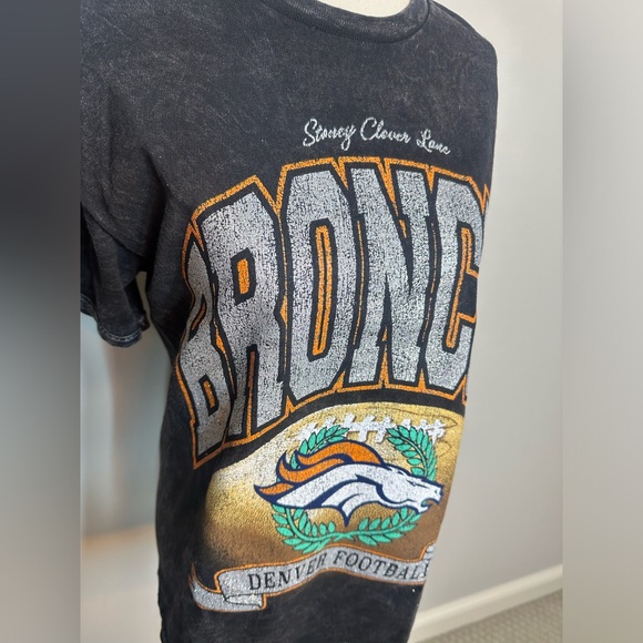 NWT sz L Stoney Clover Lane X '47 Denver Broncos Glitter Rocker Vintage Tee - Picture 4 of 9